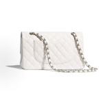 CHANEL Classic Flap CF 21S chain bag, crossbody bag, white